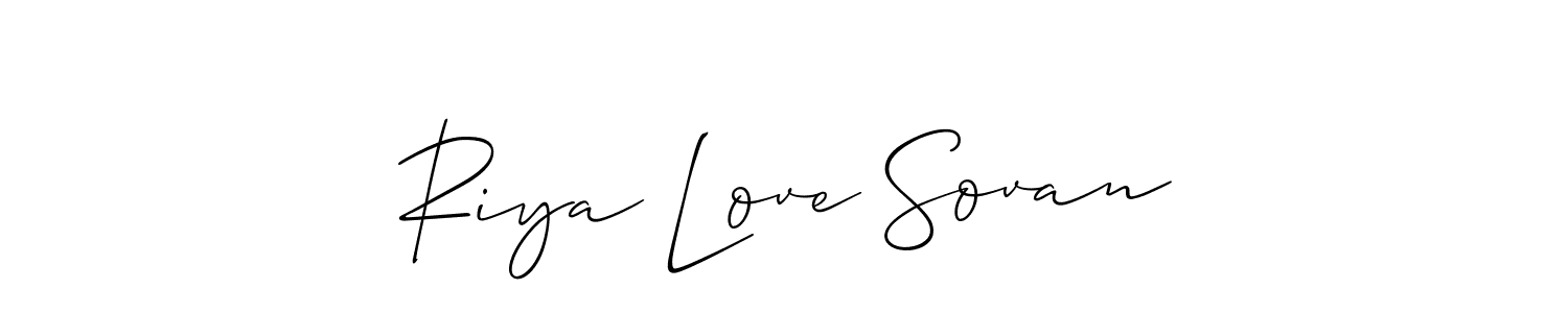 Riya Love Sovan stylish signature style. Best Handwritten Sign (Allison_Script) for my name. Handwritten Signature Collection Ideas for my name Riya Love Sovan. Riya Love Sovan signature style 2 images and pictures png