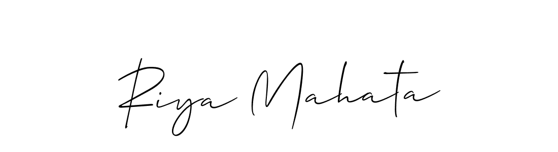 How to make Riya Mahata name signature. Use Allison_Script style for creating short signs online. This is the latest handwritten sign. Riya Mahata signature style 2 images and pictures png