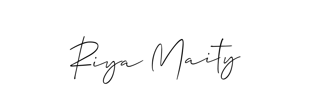 Also we have Riya Maity name is the best signature style. Create professional handwritten signature collection using Allison_Script autograph style. Riya Maity signature style 2 images and pictures png