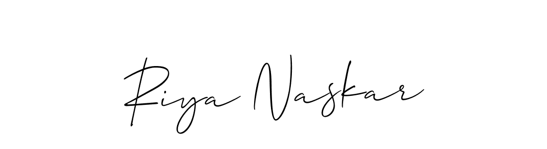 How to make Riya Naskar name signature. Use Allison_Script style for creating short signs online. This is the latest handwritten sign. Riya Naskar signature style 2 images and pictures png