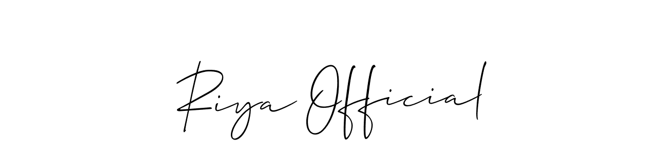 You should practise on your own different ways (Allison_Script) to write your name (Riya Official) in signature. don't let someone else do it for you. Riya Official signature style 2 images and pictures png