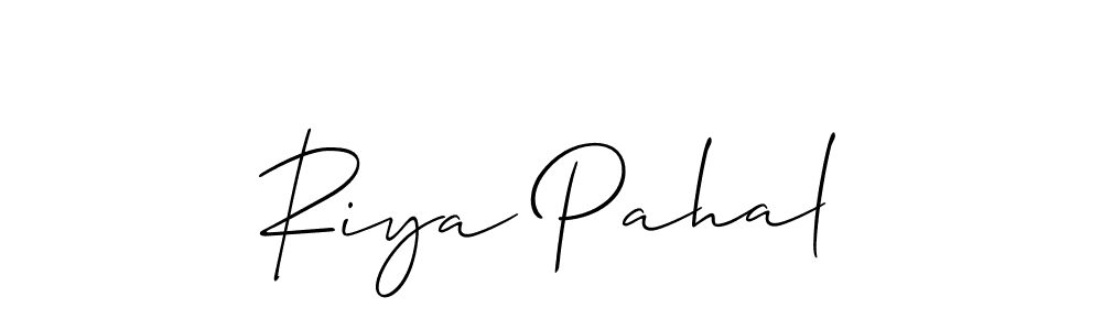 This is the best signature style for the Riya Pahal name. Also you like these signature font (Allison_Script). Mix name signature. Riya Pahal signature style 2 images and pictures png