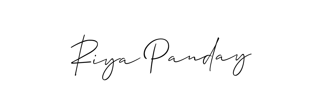 Also You can easily find your signature by using the search form. We will create Riya Panday name handwritten signature images for you free of cost using Allison_Script sign style. Riya Panday signature style 2 images and pictures png