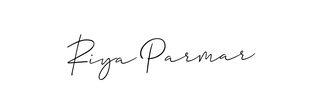 How to make Riya Parmar signature? Allison_Script is a professional autograph style. Create handwritten signature for Riya Parmar name. Riya Parmar signature style 2 images and pictures png