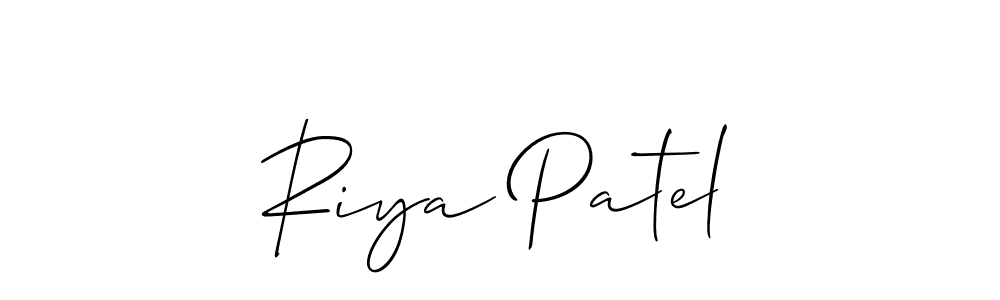 if you are searching for the best signature style for your name Riya Patel. so please give up your signature search. here we have designed multiple signature styles  using Allison_Script. Riya Patel signature style 2 images and pictures png