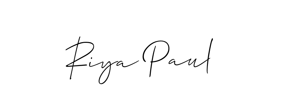Similarly Allison_Script is the best handwritten signature design. Signature creator online .You can use it as an online autograph creator for name Riya Paul. Riya Paul signature style 2 images and pictures png