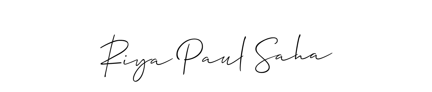 Make a beautiful signature design for name Riya Paul Saha. With this signature (Allison_Script) style, you can create a handwritten signature for free. Riya Paul Saha signature style 2 images and pictures png