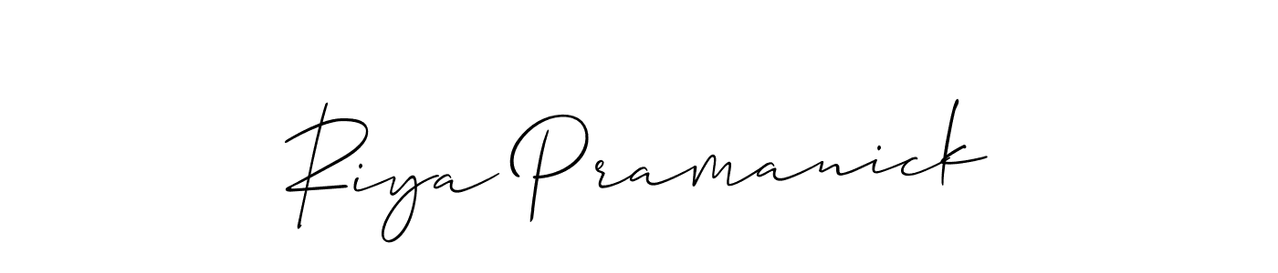 How to make Riya Pramanick signature? Allison_Script is a professional autograph style. Create handwritten signature for Riya Pramanick name. Riya Pramanick signature style 2 images and pictures png