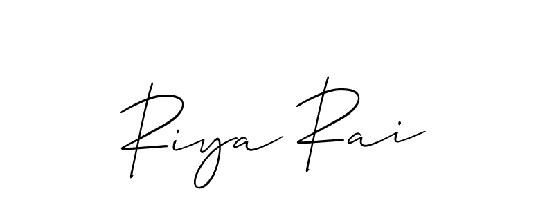 How to make Riya Rai signature? Allison_Script is a professional autograph style. Create handwritten signature for Riya Rai name. Riya Rai signature style 2 images and pictures png