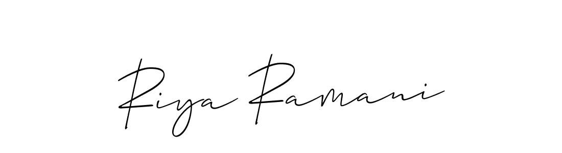 How to make Riya Ramani signature? Allison_Script is a professional autograph style. Create handwritten signature for Riya Ramani name. Riya Ramani signature style 2 images and pictures png