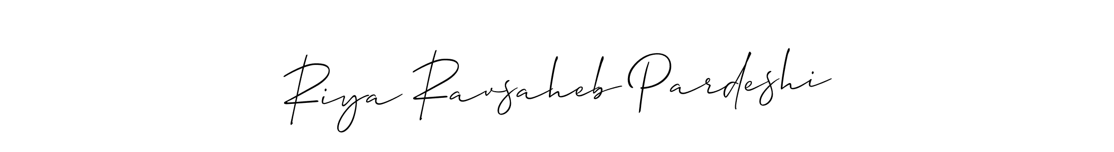 Use a signature maker to create a handwritten signature online. With this signature software, you can design (Allison_Script) your own signature for name Riya Ravsaheb Pardeshi. Riya Ravsaheb Pardeshi signature style 2 images and pictures png