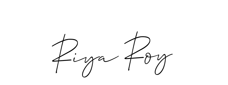 Make a beautiful signature design for name Riya Roy. With this signature (Allison_Script) style, you can create a handwritten signature for free. Riya Roy signature style 2 images and pictures png