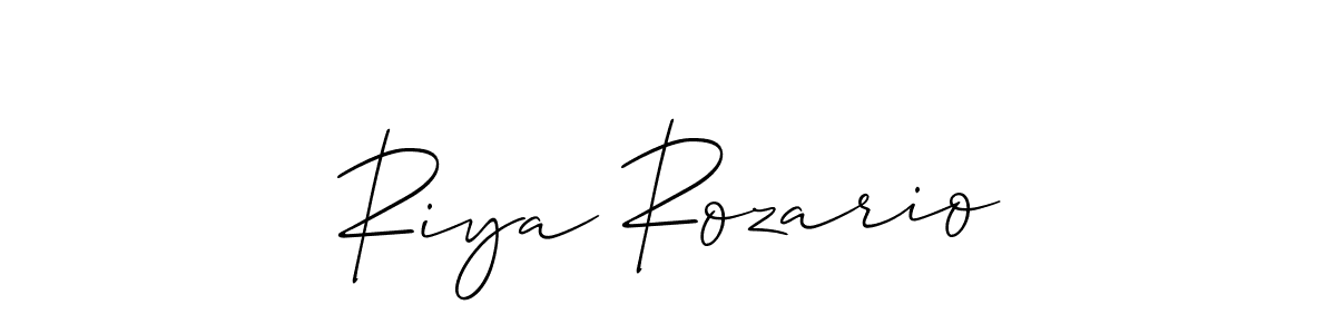 Allison_Script is a professional signature style that is perfect for those who want to add a touch of class to their signature. It is also a great choice for those who want to make their signature more unique. Get Riya Rozario name to fancy signature for free. Riya Rozario signature style 2 images and pictures png