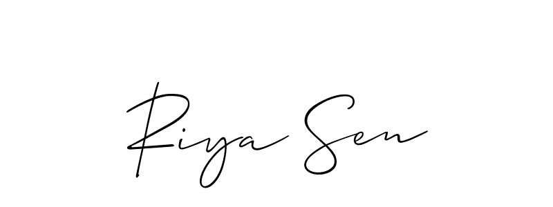 Design your own signature with our free online signature maker. With this signature software, you can create a handwritten (Allison_Script) signature for name Riya Sen. Riya Sen signature style 2 images and pictures png