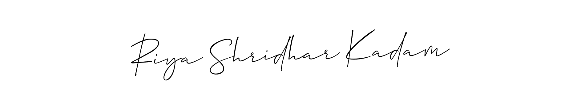 You should practise on your own different ways (Allison_Script) to write your name (Riya Shridhar Kadam) in signature. don't let someone else do it for you. Riya Shridhar Kadam signature style 2 images and pictures png