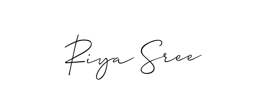 Make a beautiful signature design for name Riya Sree. With this signature (Allison_Script) style, you can create a handwritten signature for free. Riya Sree signature style 2 images and pictures png
