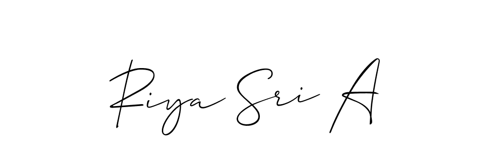 How to make Riya Sri A name signature. Use Allison_Script style for creating short signs online. This is the latest handwritten sign. Riya Sri A signature style 2 images and pictures png