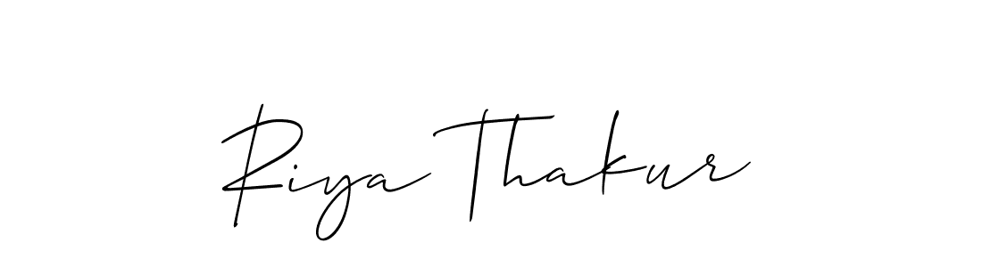 How to make Riya Thakur name signature. Use Allison_Script style for creating short signs online. This is the latest handwritten sign. Riya Thakur signature style 2 images and pictures png