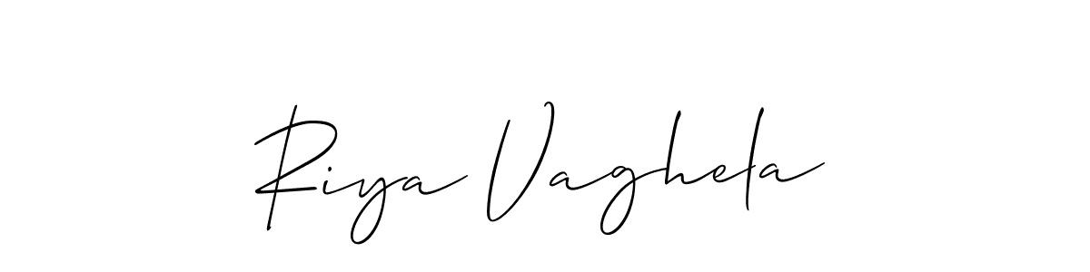 Allison_Script is a professional signature style that is perfect for those who want to add a touch of class to their signature. It is also a great choice for those who want to make their signature more unique. Get Riya Vaghela name to fancy signature for free. Riya Vaghela signature style 2 images and pictures png