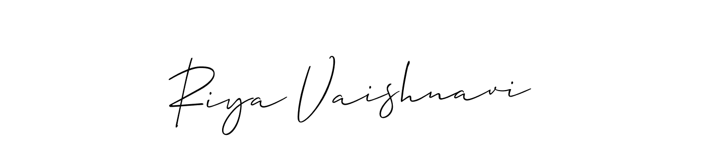 Make a beautiful signature design for name Riya Vaishnavi. With this signature (Allison_Script) style, you can create a handwritten signature for free. Riya Vaishnavi signature style 2 images and pictures png