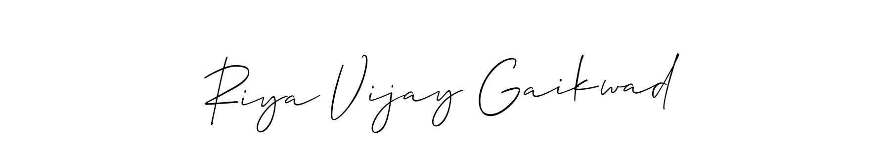 Make a short Riya Vijay Gaikwad signature style. Manage your documents anywhere anytime using Allison_Script. Create and add eSignatures, submit forms, share and send files easily. Riya Vijay Gaikwad signature style 2 images and pictures png