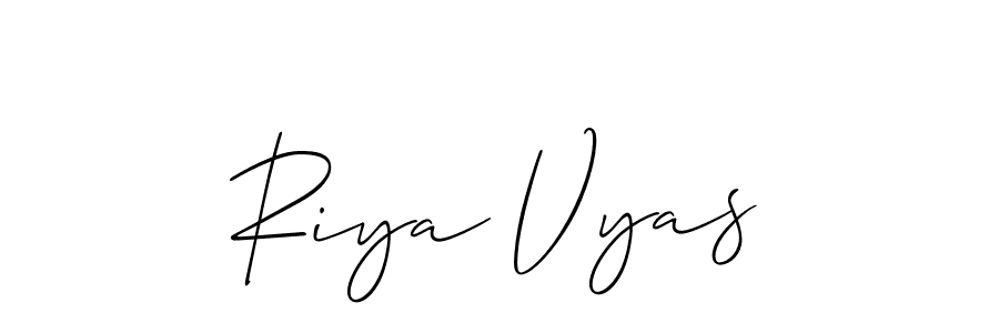 Use a signature maker to create a handwritten signature online. With this signature software, you can design (Allison_Script) your own signature for name Riya Vyas. Riya Vyas signature style 2 images and pictures png
