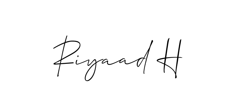 Make a beautiful signature design for name Riyaad H. With this signature (Allison_Script) style, you can create a handwritten signature for free. Riyaad H signature style 2 images and pictures png