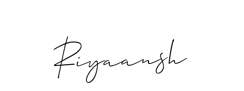 How to make Riyaansh signature? Allison_Script is a professional autograph style. Create handwritten signature for Riyaansh name. Riyaansh signature style 2 images and pictures png