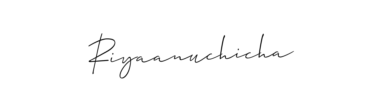 Riyaanuchicha stylish signature style. Best Handwritten Sign (Allison_Script) for my name. Handwritten Signature Collection Ideas for my name Riyaanuchicha. Riyaanuchicha signature style 2 images and pictures png