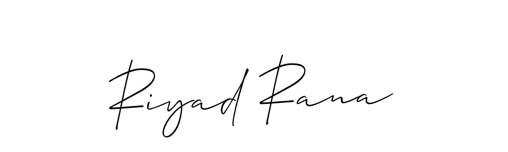 Make a beautiful signature design for name Riyad Rana. With this signature (Allison_Script) style, you can create a handwritten signature for free. Riyad Rana signature style 2 images and pictures png