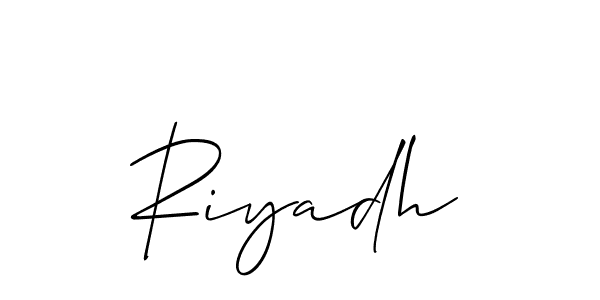 The best way (Allison_Script) to make a short signature is to pick only two or three words in your name. The name Riyadh include a total of six letters. For converting this name. Riyadh signature style 2 images and pictures png