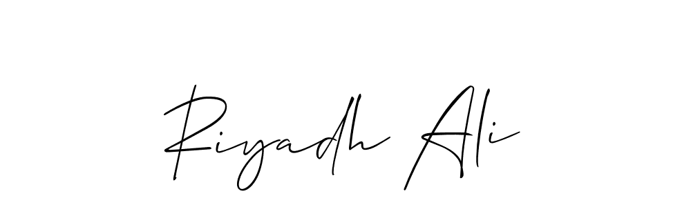 Create a beautiful signature design for name Riyadh Ali. With this signature (Allison_Script) fonts, you can make a handwritten signature for free. Riyadh Ali signature style 2 images and pictures png