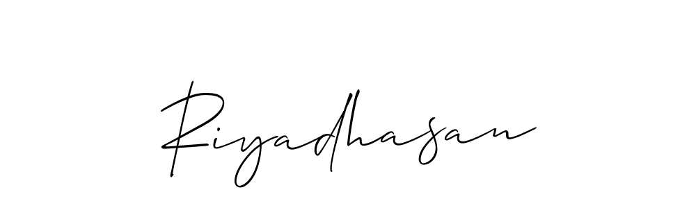Design your own signature with our free online signature maker. With this signature software, you can create a handwritten (Allison_Script) signature for name Riyadhasan. Riyadhasan signature style 2 images and pictures png