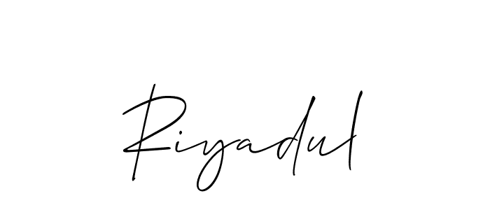 How to Draw Riyadul signature style? Allison_Script is a latest design signature styles for name Riyadul. Riyadul signature style 2 images and pictures png