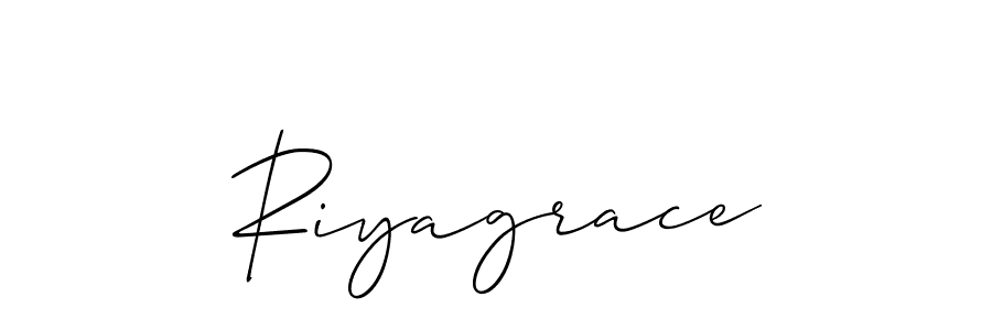 It looks lik you need a new signature style for name Riyagrace. Design unique handwritten (Allison_Script) signature with our free signature maker in just a few clicks. Riyagrace signature style 2 images and pictures png