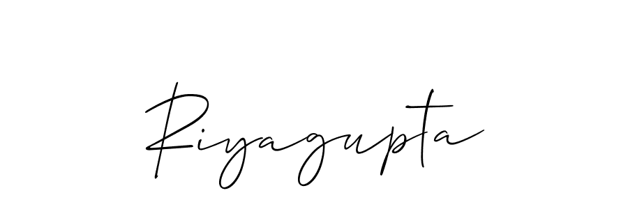 Allison_Script is a professional signature style that is perfect for those who want to add a touch of class to their signature. It is also a great choice for those who want to make their signature more unique. Get Riyagupta name to fancy signature for free. Riyagupta signature style 2 images and pictures png