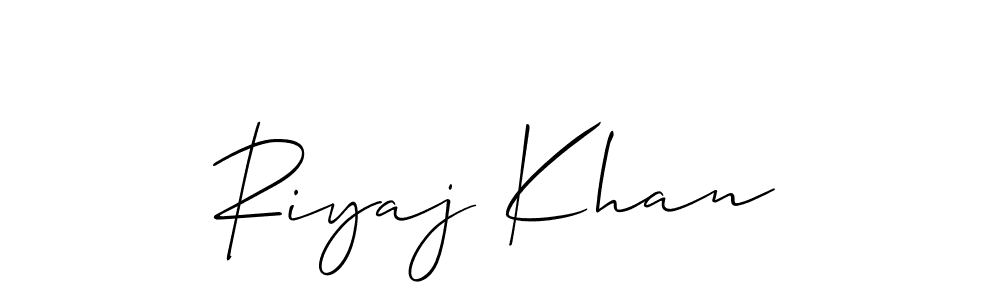 Use a signature maker to create a handwritten signature online. With this signature software, you can design (Allison_Script) your own signature for name Riyaj Khan. Riyaj Khan signature style 2 images and pictures png