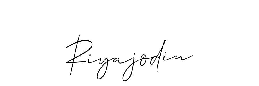 It looks lik you need a new signature style for name Riyajodin. Design unique handwritten (Allison_Script) signature with our free signature maker in just a few clicks. Riyajodin signature style 2 images and pictures png
