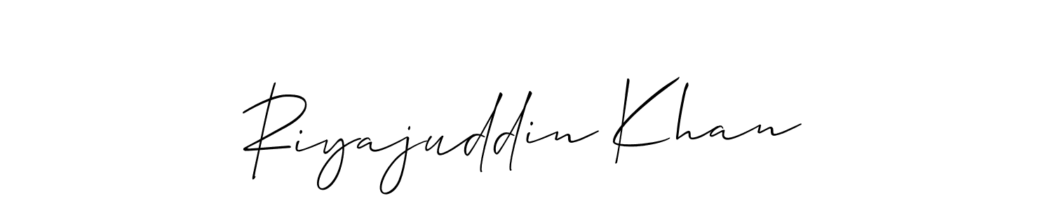 It looks lik you need a new signature style for name Riyajuddin Khan. Design unique handwritten (Allison_Script) signature with our free signature maker in just a few clicks. Riyajuddin Khan signature style 2 images and pictures png