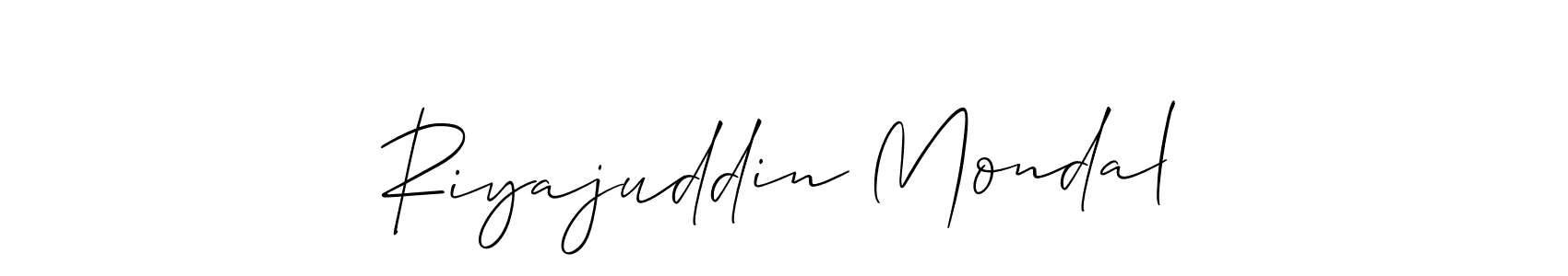 Also You can easily find your signature by using the search form. We will create Riyajuddin Mondal name handwritten signature images for you free of cost using Allison_Script sign style. Riyajuddin Mondal signature style 2 images and pictures png