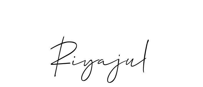 if you are searching for the best signature style for your name Riyajul. so please give up your signature search. here we have designed multiple signature styles  using Allison_Script. Riyajul signature style 2 images and pictures png