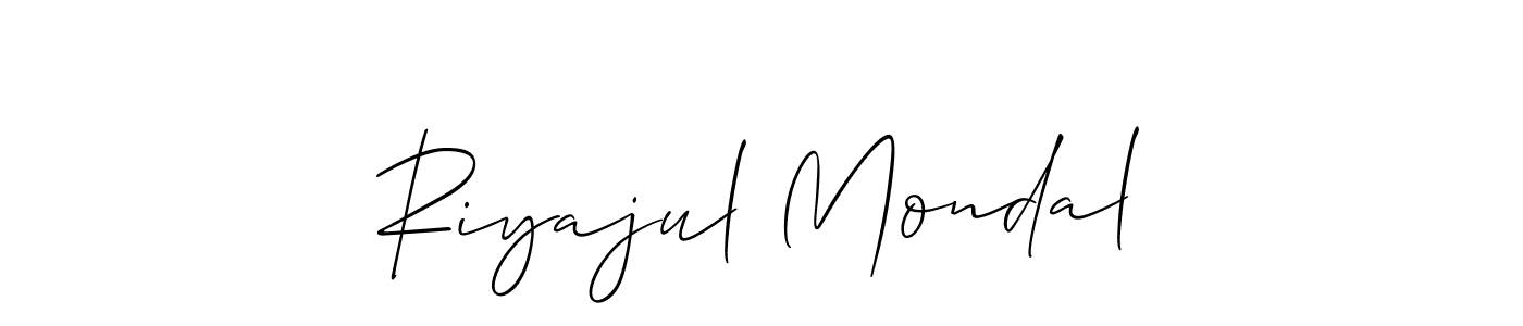 How to Draw Riyajul Mondal signature style? Allison_Script is a latest design signature styles for name Riyajul Mondal. Riyajul Mondal signature style 2 images and pictures png