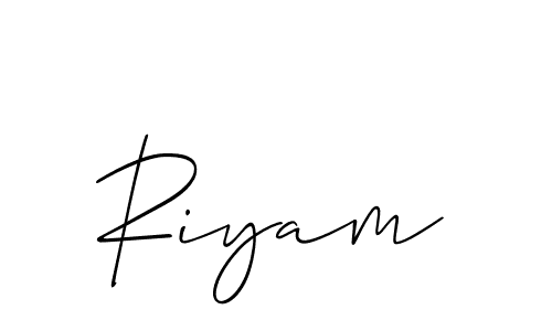 The best way (Allison_Script) to make a short signature is to pick only two or three words in your name. The name Riyam include a total of six letters. For converting this name. Riyam signature style 2 images and pictures png