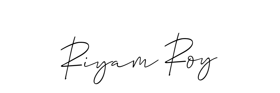 Make a beautiful signature design for name Riyam Roy. With this signature (Allison_Script) style, you can create a handwritten signature for free. Riyam Roy signature style 2 images and pictures png