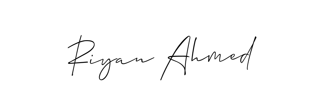 Make a short Riyan Ahmed signature style. Manage your documents anywhere anytime using Allison_Script. Create and add eSignatures, submit forms, share and send files easily. Riyan Ahmed signature style 2 images and pictures png