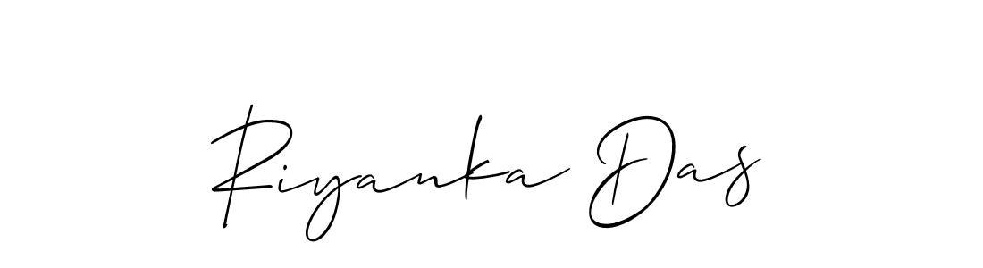 How to make Riyanka Das name signature. Use Allison_Script style for creating short signs online. This is the latest handwritten sign. Riyanka Das signature style 2 images and pictures png