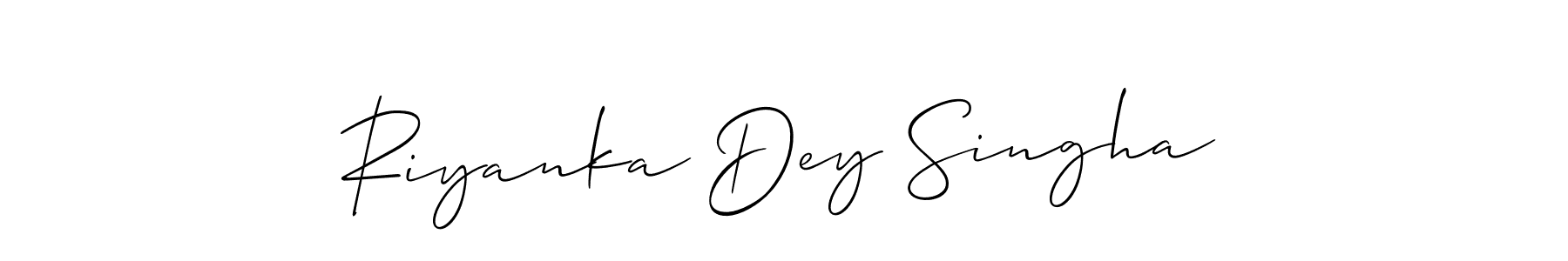 It looks lik you need a new signature style for name Riyanka Dey Singha. Design unique handwritten (Allison_Script) signature with our free signature maker in just a few clicks. Riyanka Dey Singha signature style 2 images and pictures png