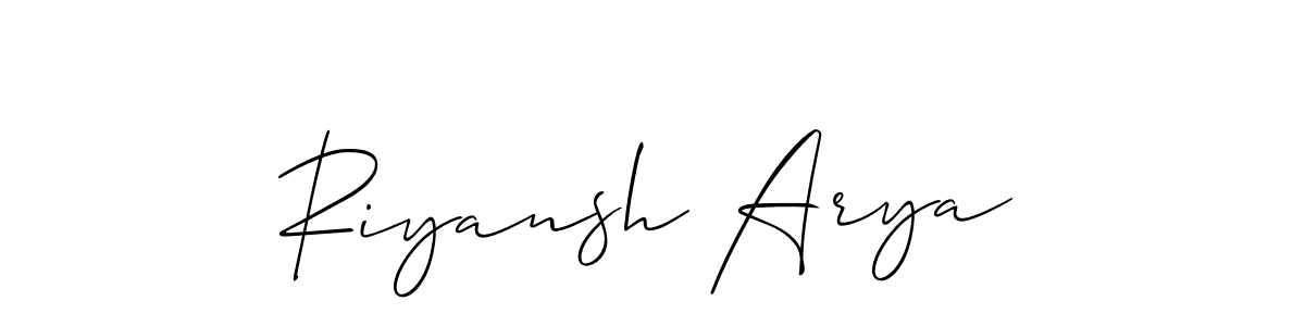 How to make Riyansh Arya signature? Allison_Script is a professional autograph style. Create handwritten signature for Riyansh Arya name. Riyansh Arya signature style 2 images and pictures png
