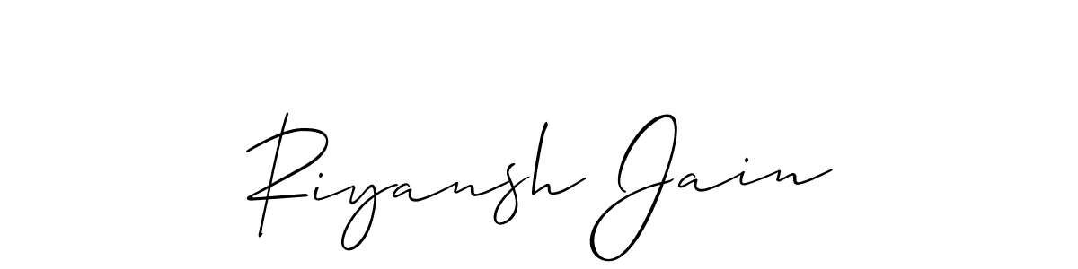 Design your own signature with our free online signature maker. With this signature software, you can create a handwritten (Allison_Script) signature for name Riyansh Jain. Riyansh Jain signature style 2 images and pictures png
