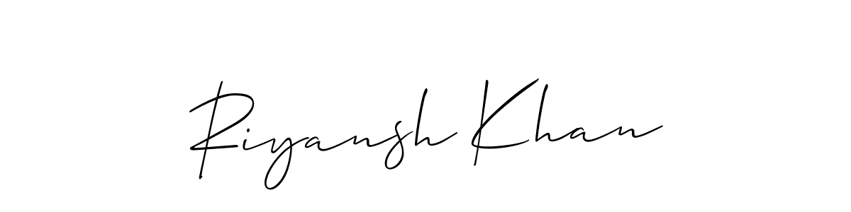 How to make Riyansh Khan name signature. Use Allison_Script style for creating short signs online. This is the latest handwritten sign. Riyansh Khan signature style 2 images and pictures png